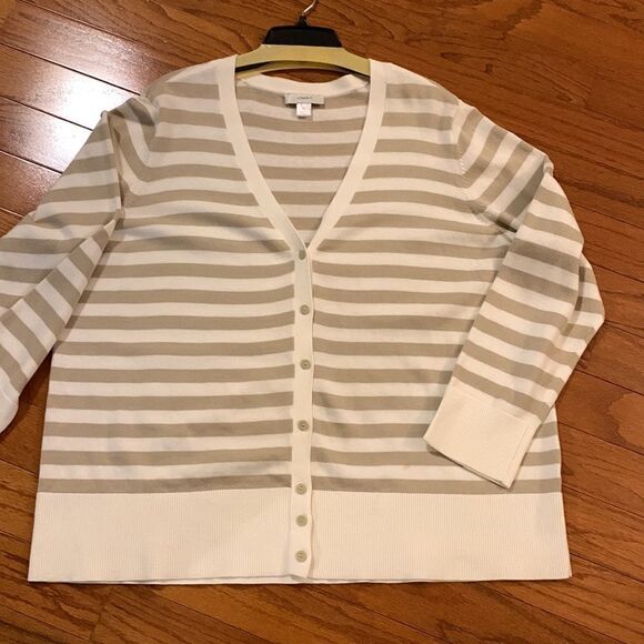 CJ Banks size 3XL button up striped cardigan NWOT - Picture 6 of 7